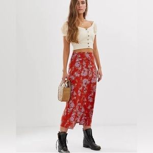 NWT✨Free People✨Women's Retro Skirt Love Side Button Slit perfect for Fall!